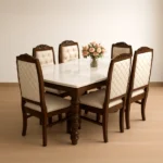 Wooden Granite Top Dining Table Set – 6 Seater